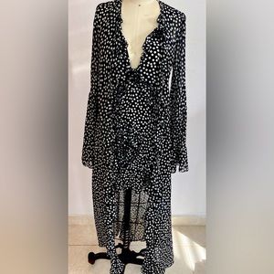 Zara- Set of flowing Polka Dot Kimono & ruffled mini dress. Both are size Small.
